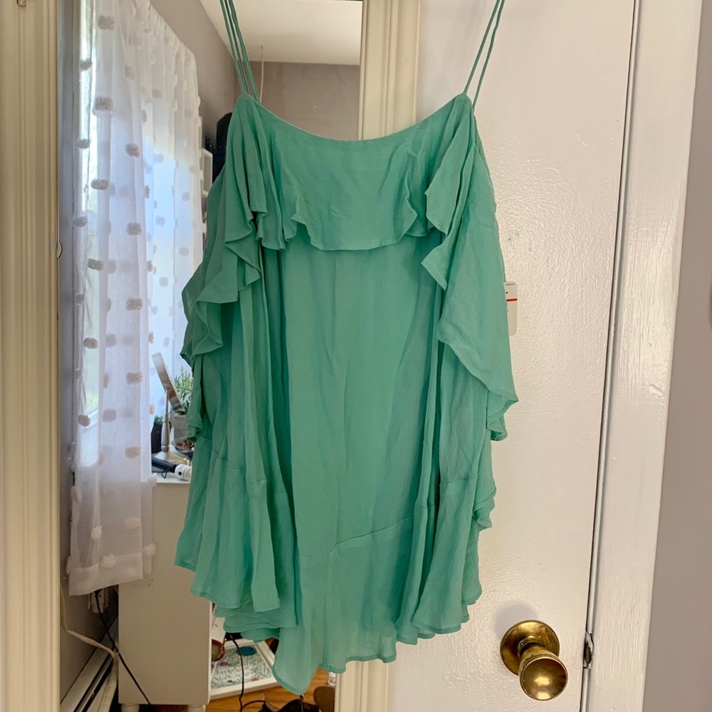 NWT Free People Teal Flowy Tank